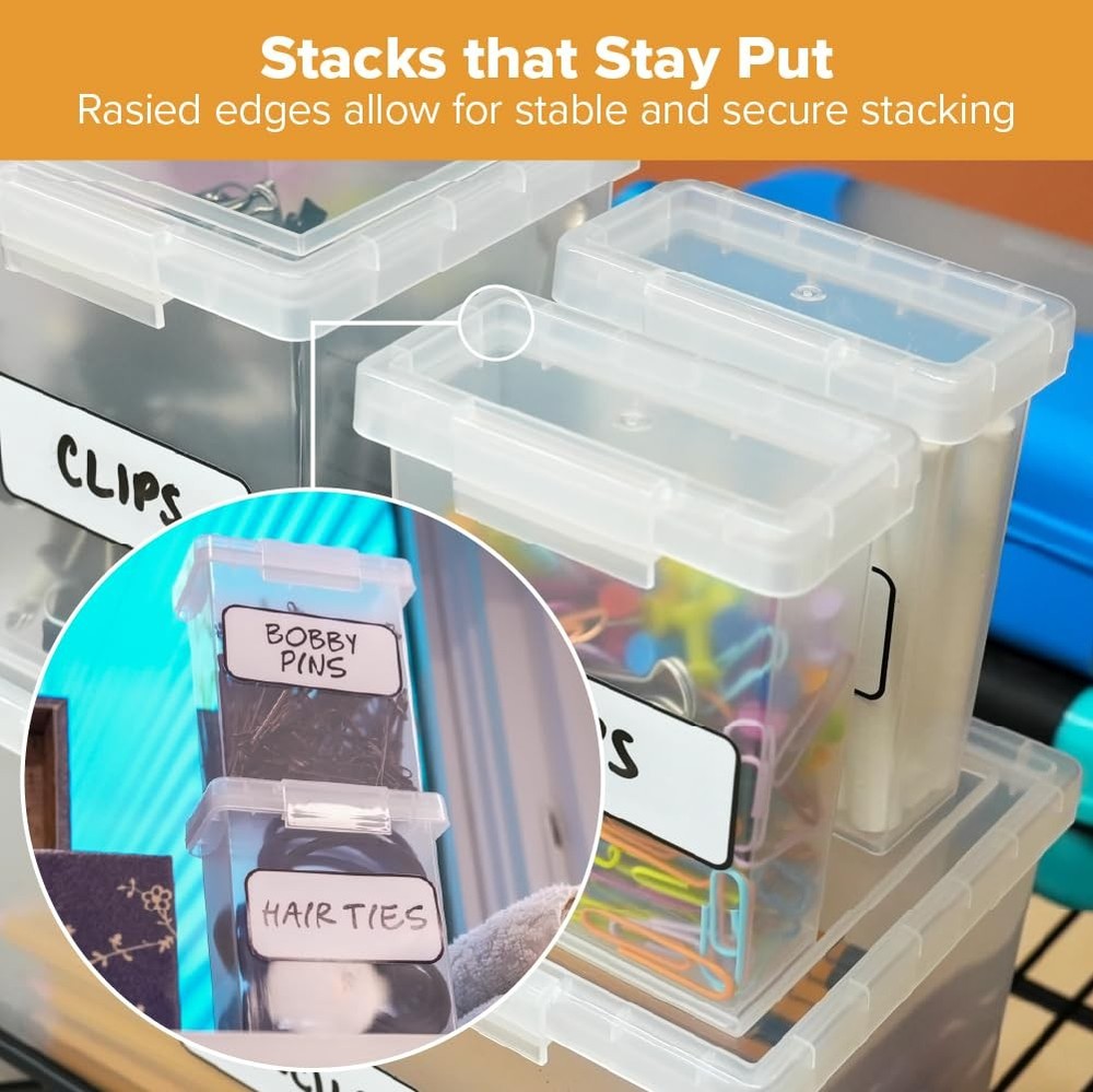 Bostitch Konnect Storage Containers with Lids, Organizer, Combo pack, Clear