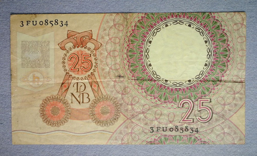 Netherlands 25 Gulden 1955 VF