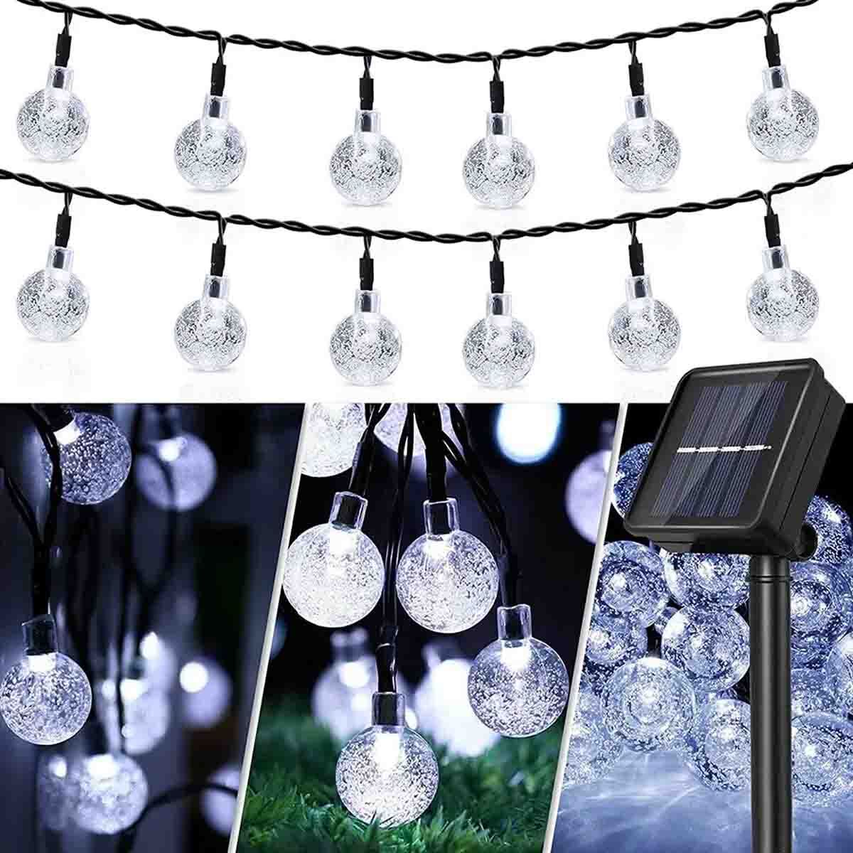 2 Pack 50 LED Outdoor Solar Powered String Lights for Patio Yard Party Decor