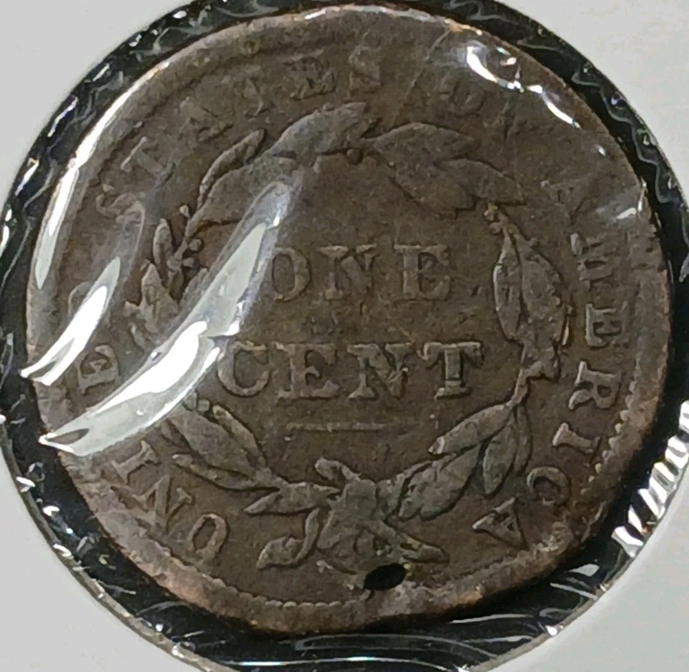 1838 Coronet Head Large Cent Holed Cull