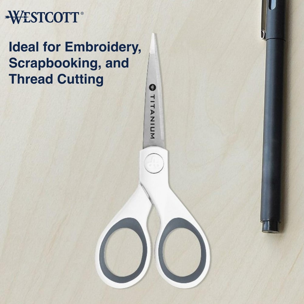 5-Inch Micro-Tip Fabric Scissors with Titanium-Bonded Blades - Craft Scissors...
