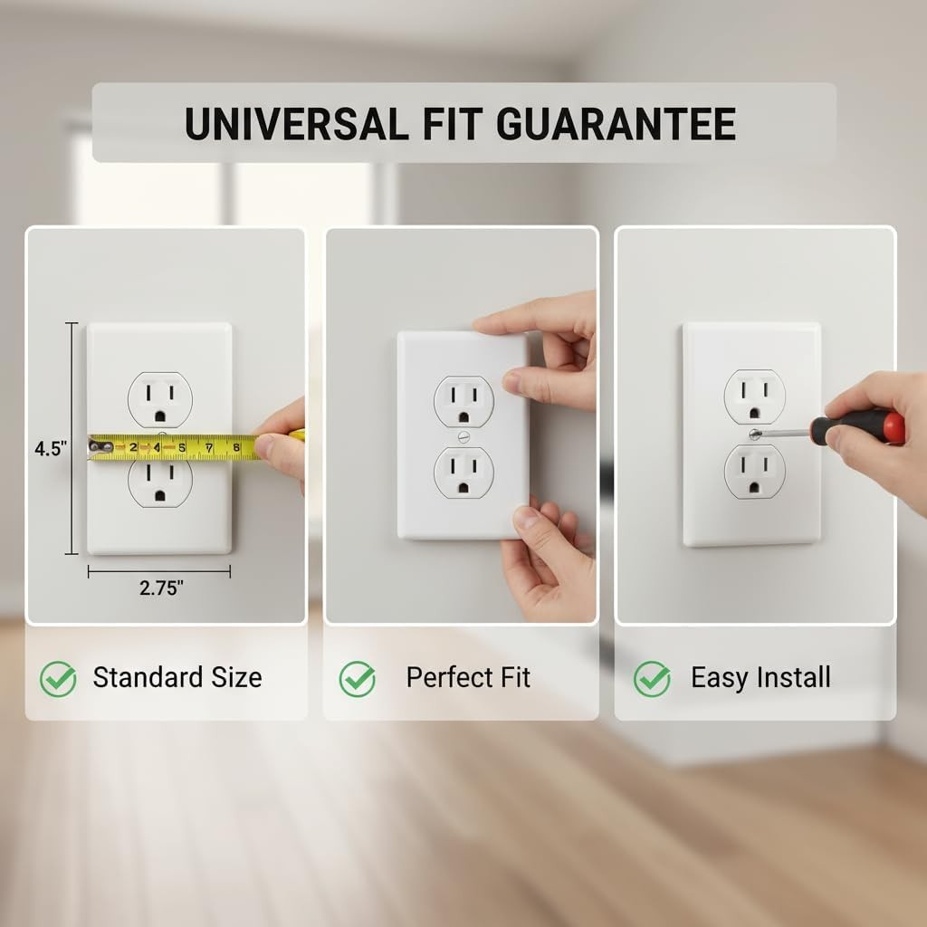 Outlet Covers Wall Plates - Electrical Outlet Covers12-pack Standard Size