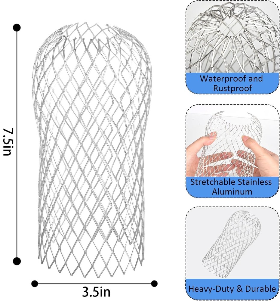 CAPHONT Gutter Guard 8 Pack, Downspout 3.5 Inch Adjustable 8 Pcs
