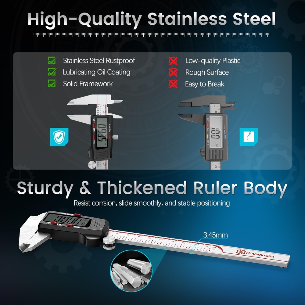 Housolution Digital Caliper 6 Inch, Measuring Tool Industrial 150mm