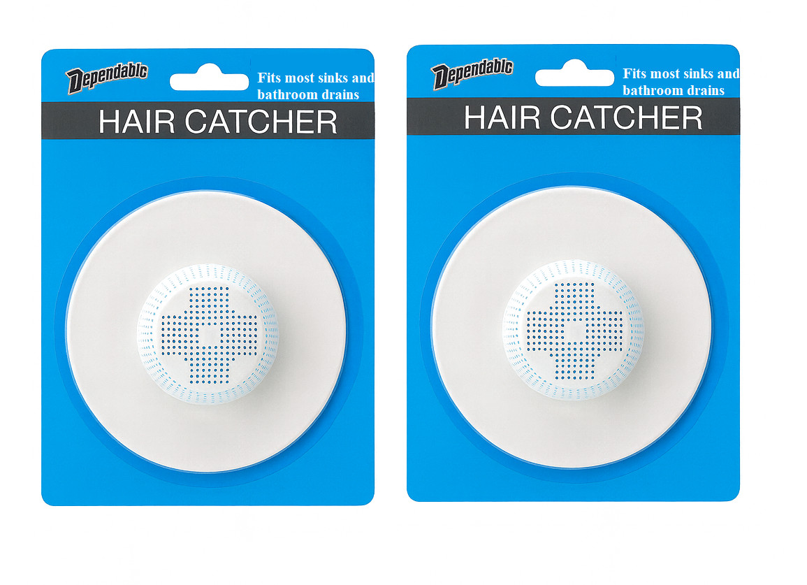 2-Pack Hair Catcher Drain Protector 5" for Tub & Shower — Prevents Clogs