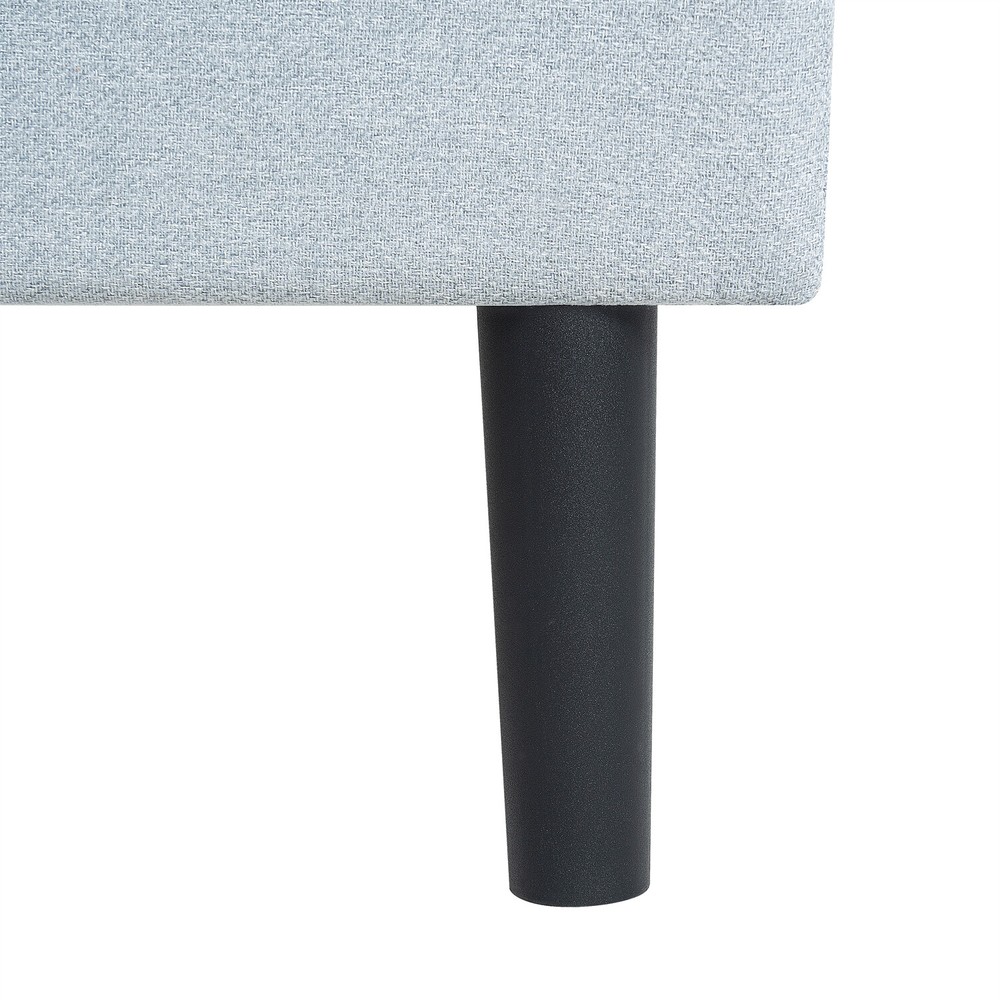 Twin Size Bed Frame Upholstered Platform Bed w/ Headboard Light Gray/Dark Gray