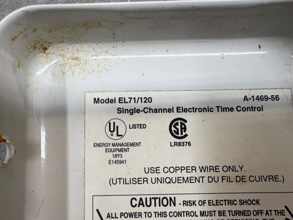 Paragon Electric EC71/30S/120 Timer Electronic Time Controls used
