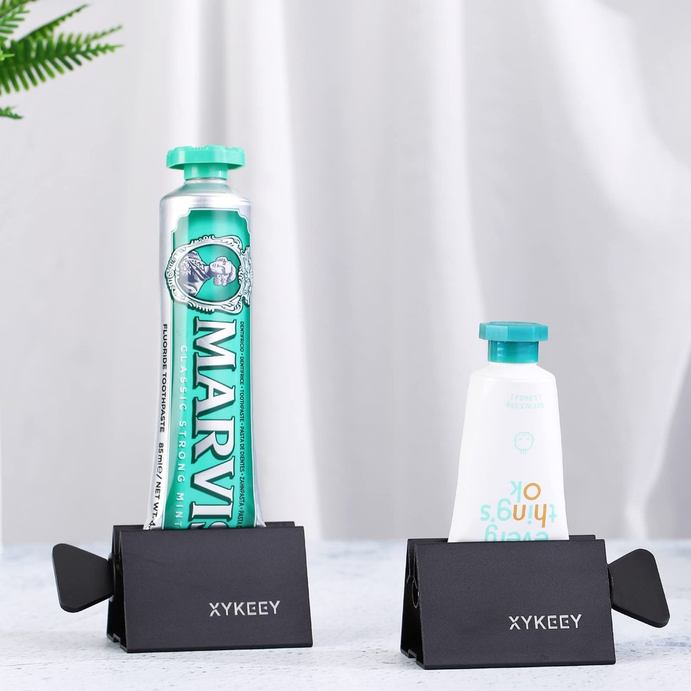 Toothpaste Tube Squeezer - Set of 2 Toothpaste Squeezer Rollers Metal Black