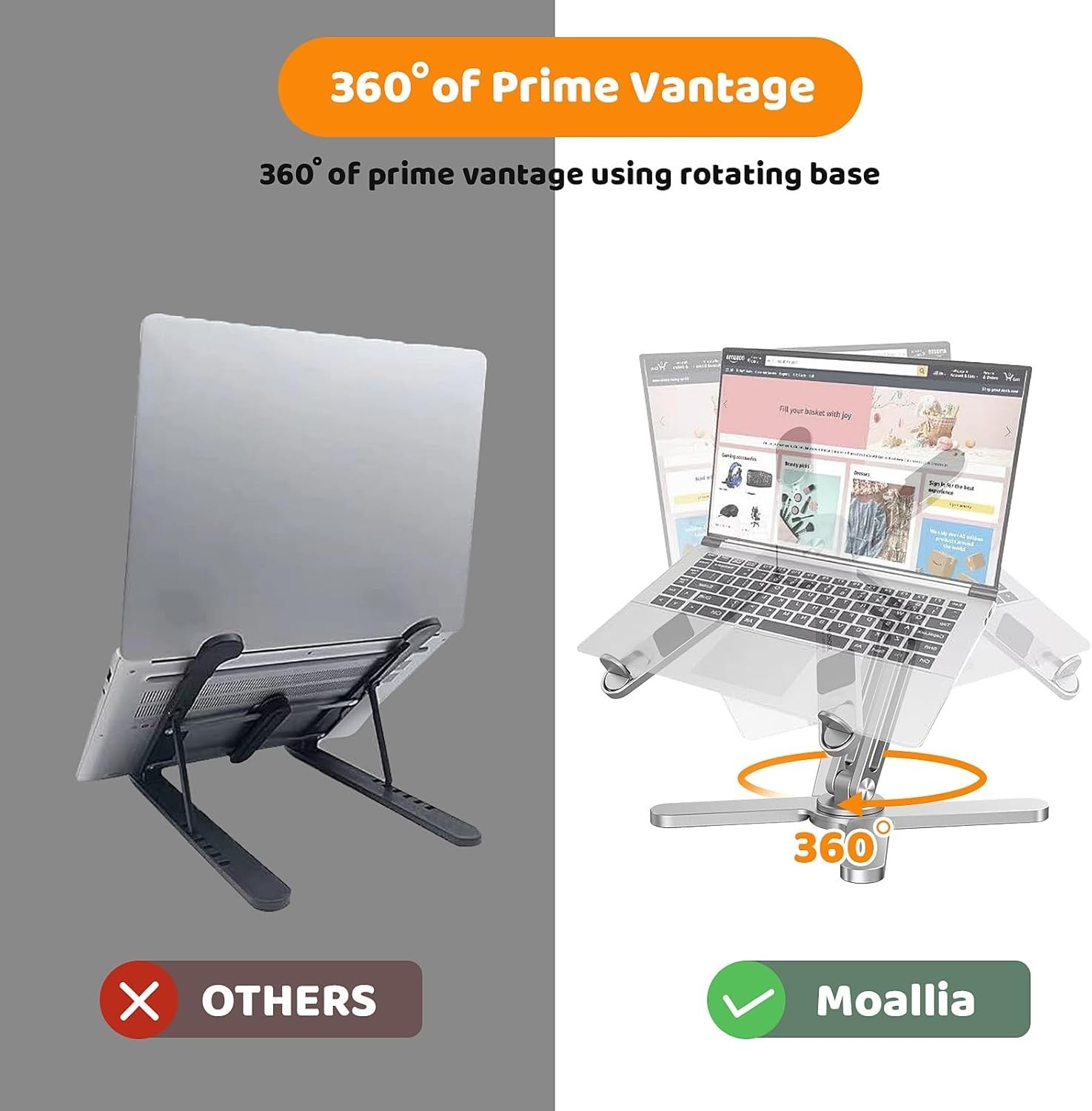 360 Rotating Laptop Stand for Desk