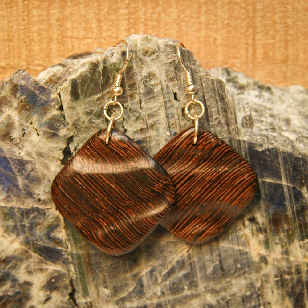 Handmade Wengewood Wood Earrings