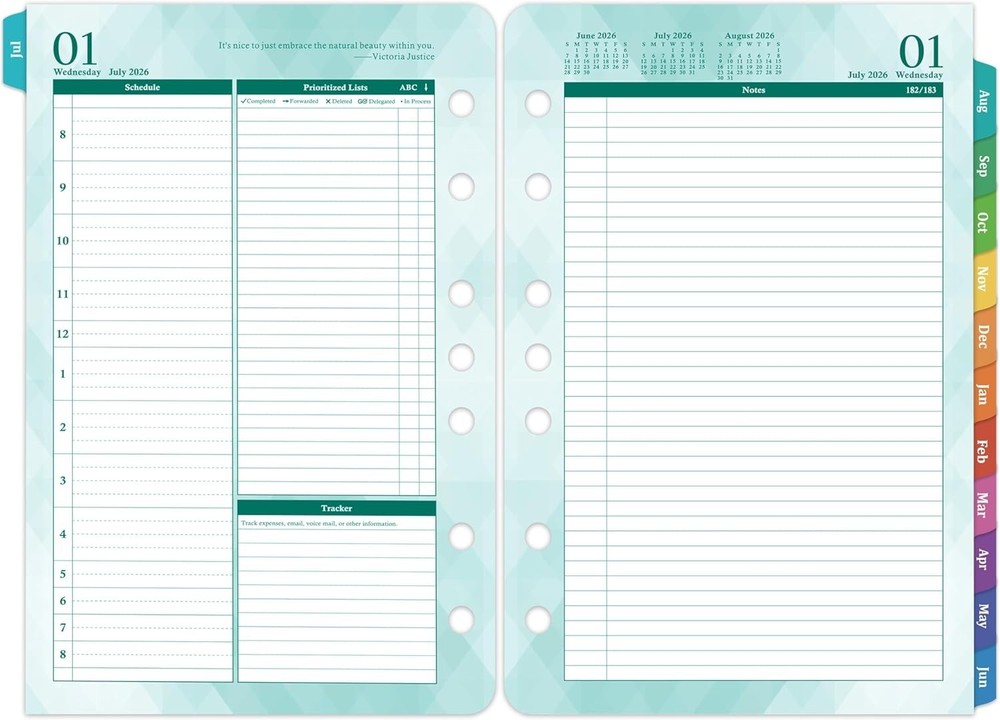 Comprehensive Daily Planner Refills 2026-2027: Task Lists & Notes Included