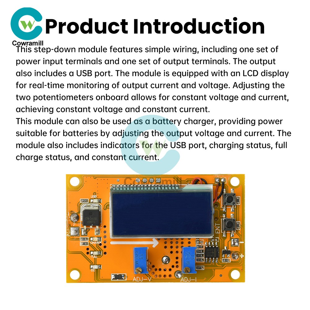 DC-DC 8V-36V to 1.25V-32V 4.2A DC Adjustable LCD Display Step-Down Power Module
