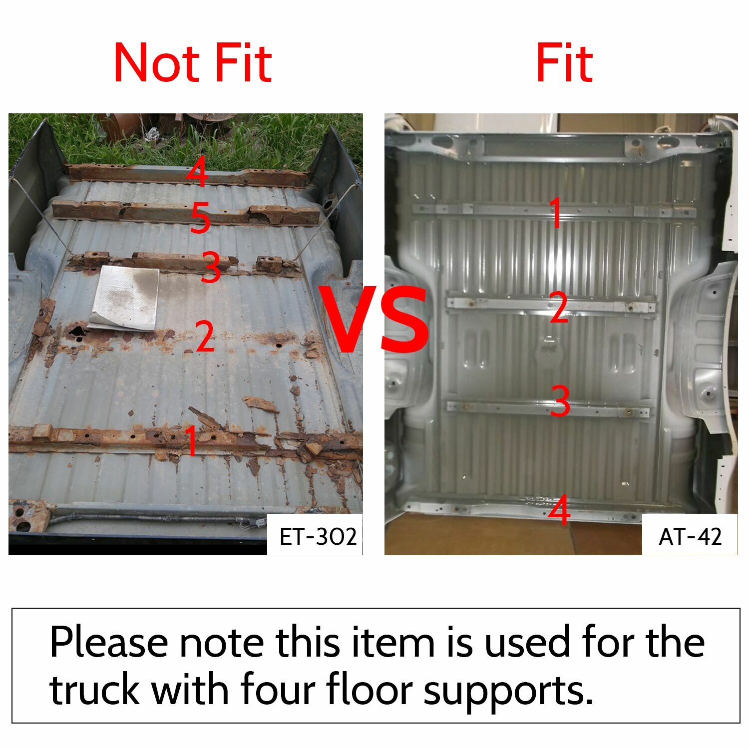 Bed Truck Floor Support Crossmember For 99-18 Ford Super Duty F250 F350