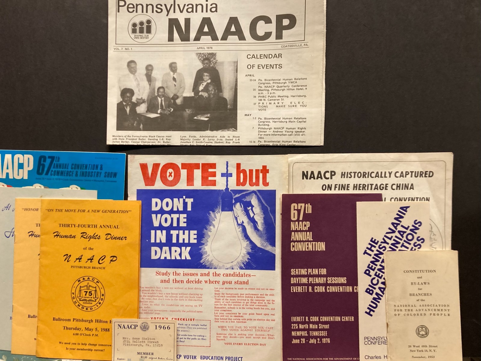 NAACP~Vintage 1950s-70s Lot~African American Ephemera Archive inc. Voting Poster