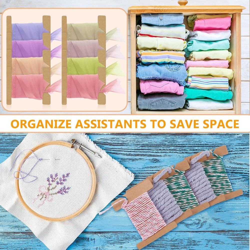 Kraft Cardboard Ribbon Organizer - 100 Elegant Spools for Creative Projects