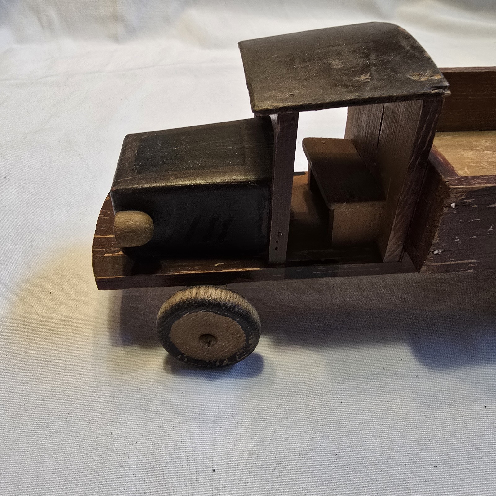Vintage Wooden Toy Truck Folk Art Primitive Farm Dump Truck w Cargo Crates 12"