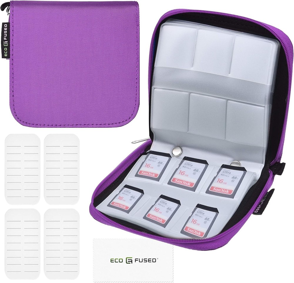 Durable Organizer for 44 Memory Cards: SD, Micro SD & CF, Packing Essential
