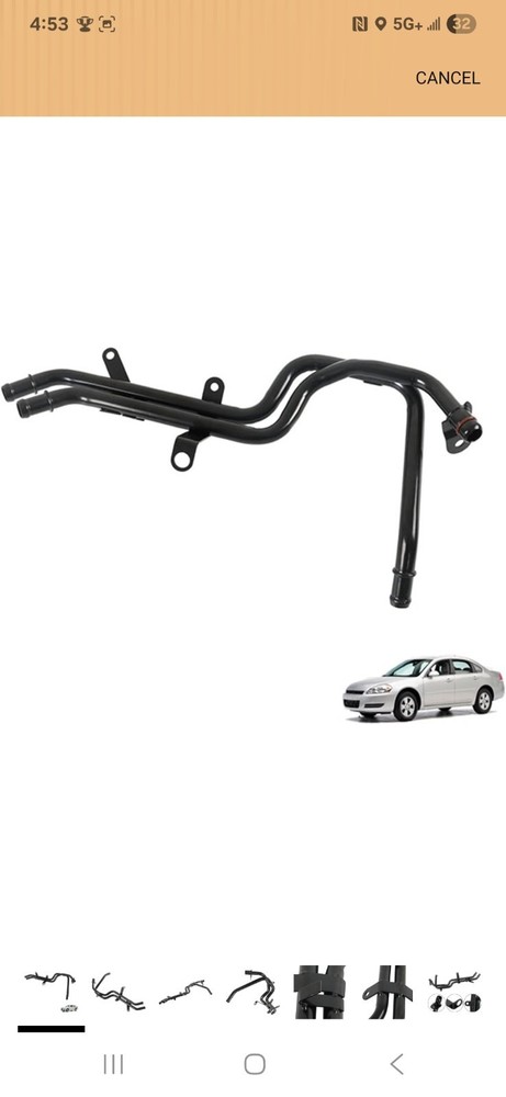 Front Heater Hose Assembly Replacement for 2006-2011 Impala 2007-2009 Uplander