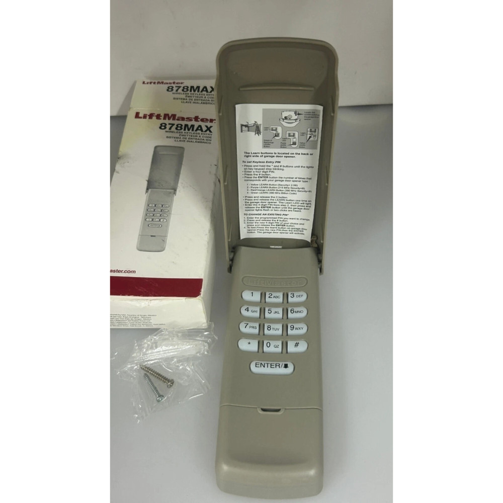LiftMaster 878MAX Wireless Keypad Remote – Security+ 2.0 Universal Garage