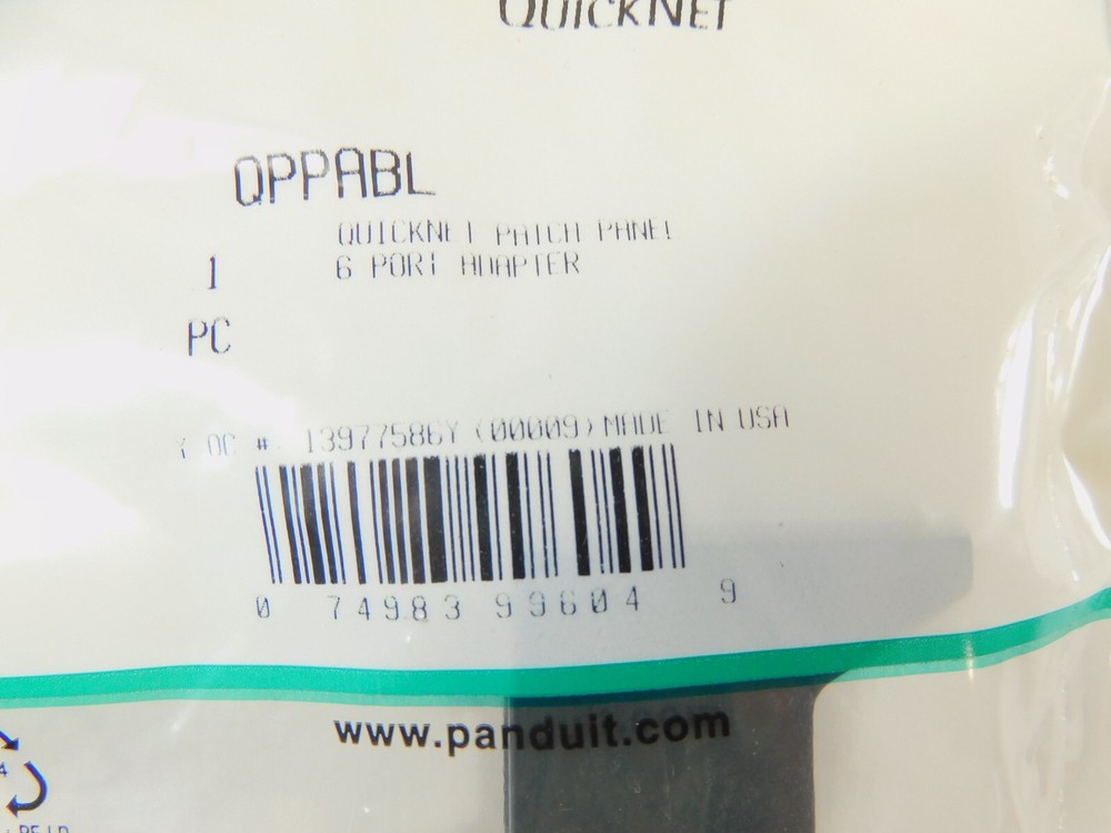 Panduit QPPABL QuickNet Patch Panel Adapter 6 Port Black