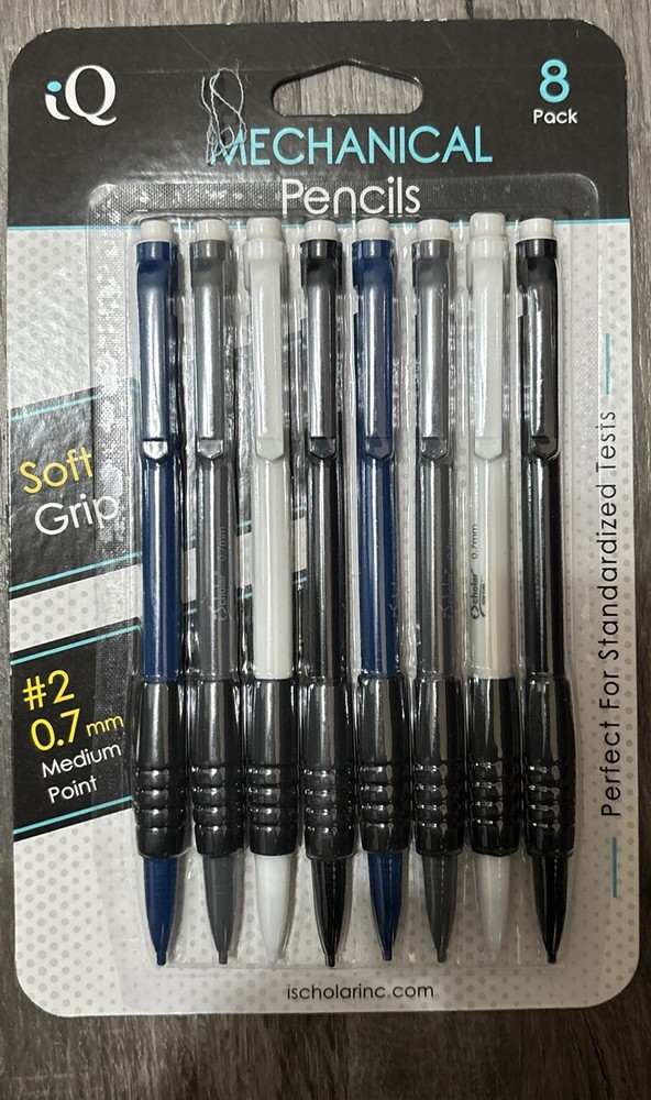 iQ Mechanical Pencils 8 Pack #2 0.7mm Medium Point