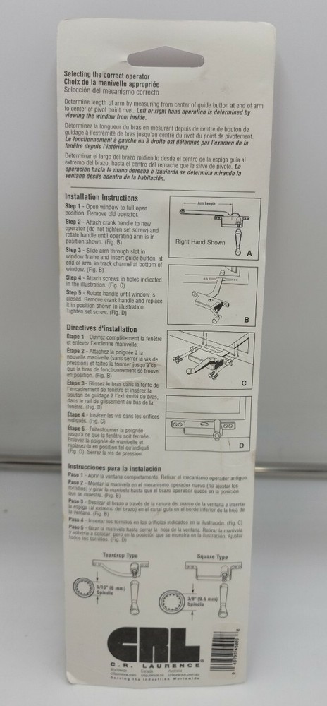 CRL 9" Right Hand Casement Window Operator