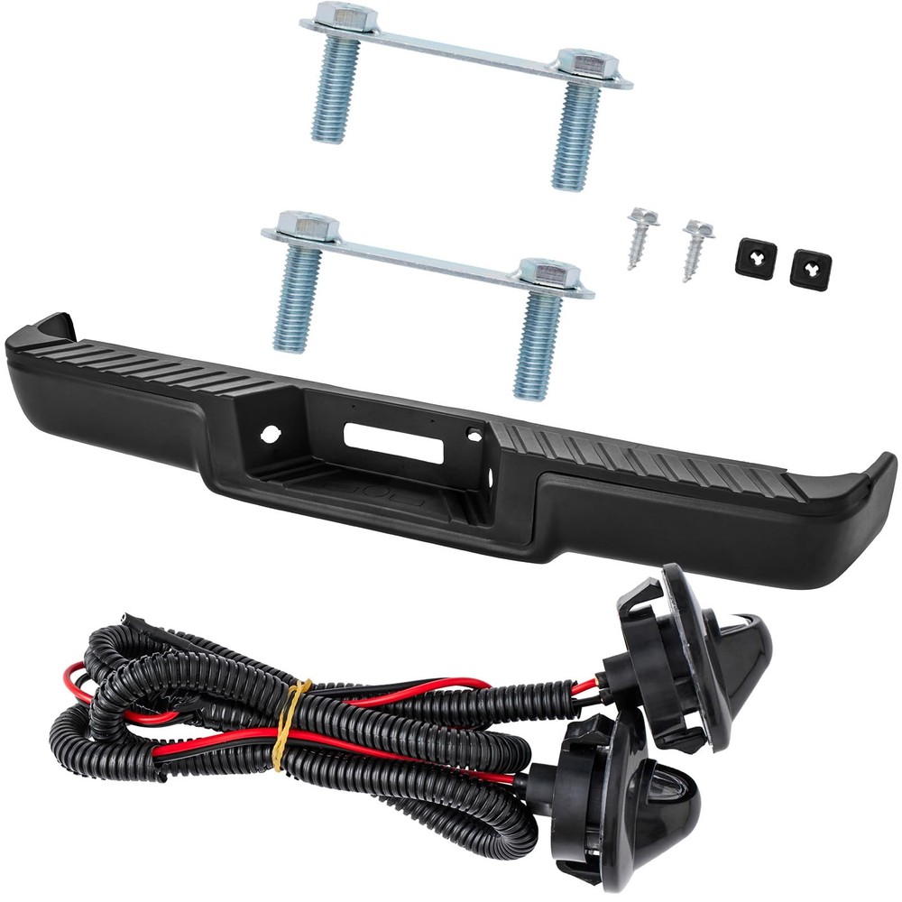 Black Rear Step Bumper for 2004-2005 F-150 Fleetside Styleside No Sensor