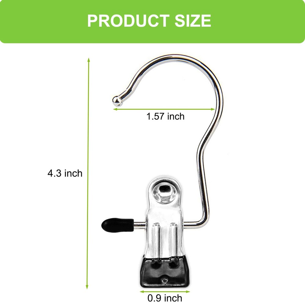 Boot Hangers Clips, 16 Pack Laundry Hooks Hanging Clips 16 PACK, Black