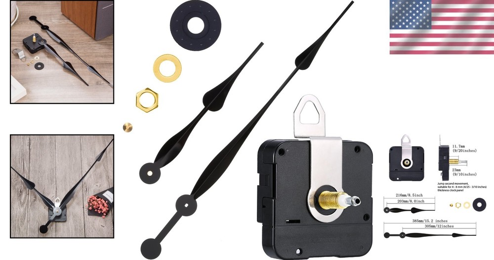 High Torque Quartz Clock Mechanism for DIY Projects - Silent Operation & Hands