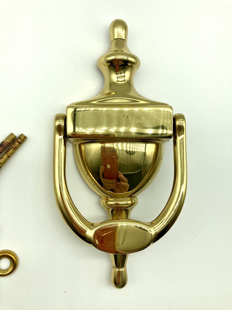 Ives Schlage Door Knocker Solid Bright Brass NEW Open Box With Hardware #165708
