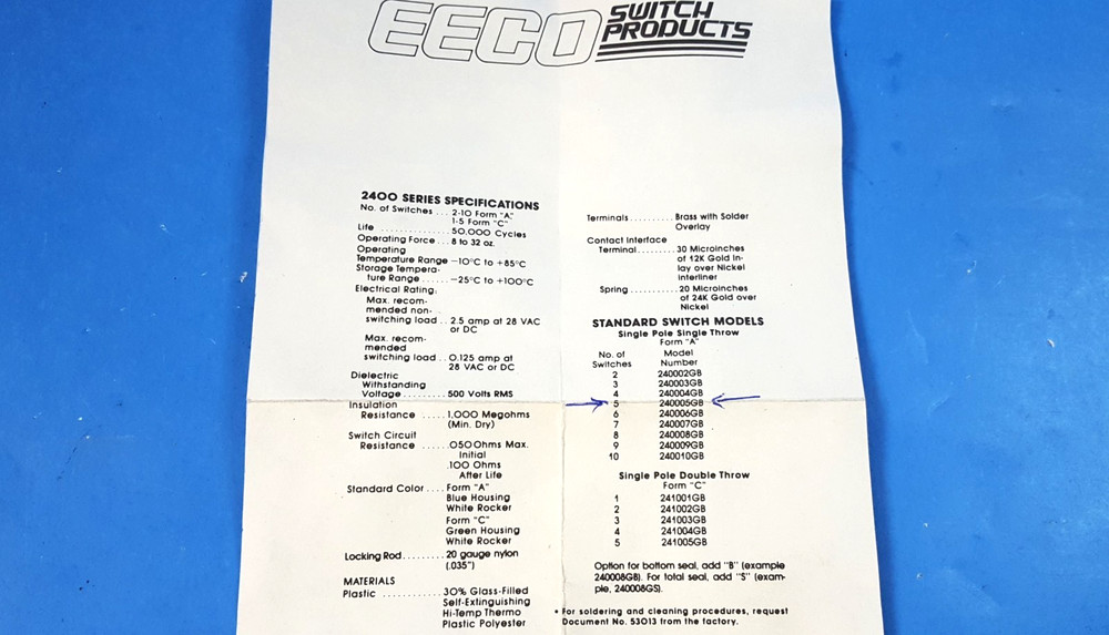 ONE PC- EECO DIP WITH 5 POSITION, 240005GB