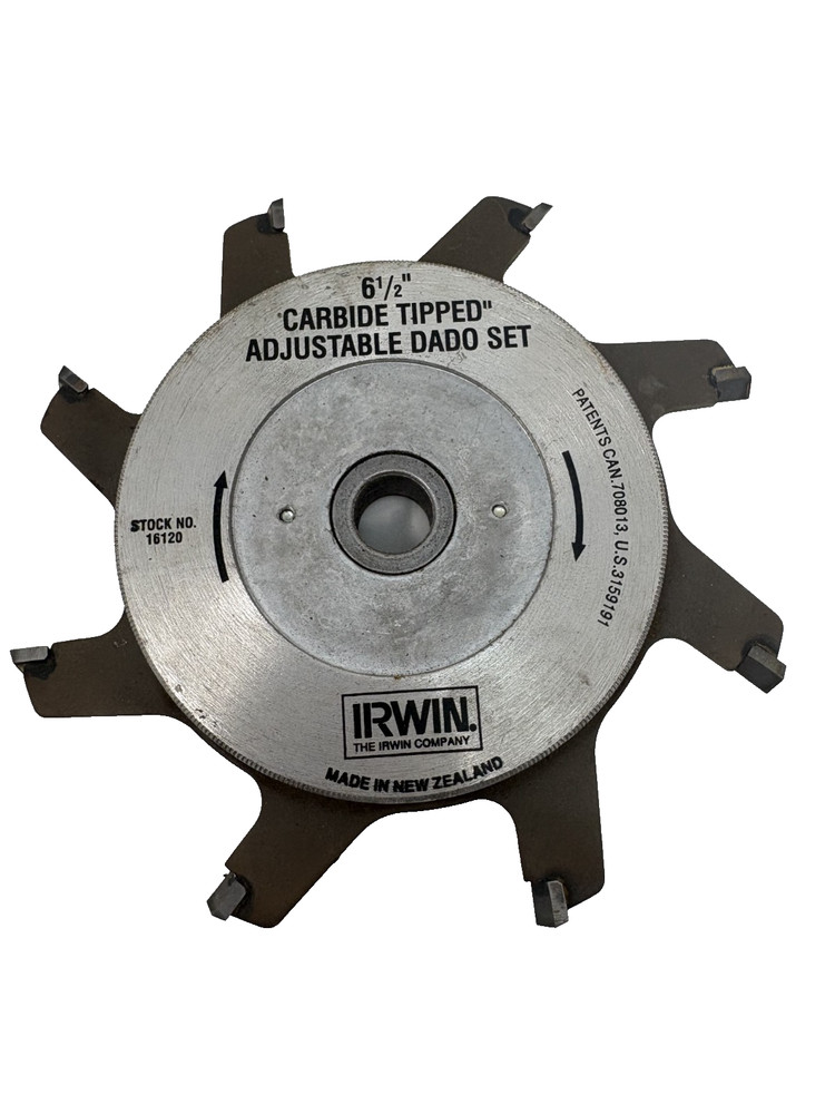 Irwin 6-1/2" Carbide Tipped Adjustable Dado Set 16120 Tool