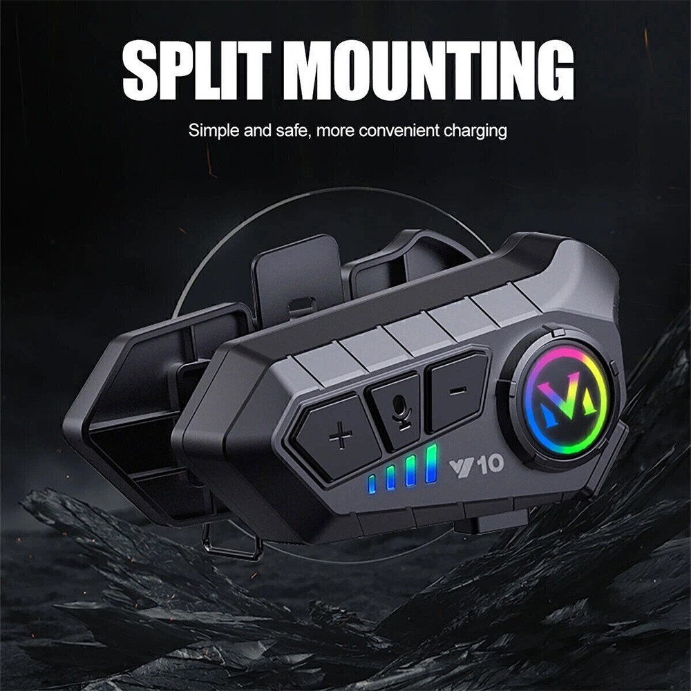 FM Motorcycle Headset Bluetooth Helmet Intercom Speaker Music Share Headphone