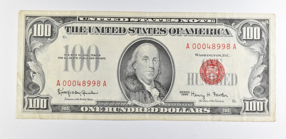 1966 $100 US Legal Tender Note Red Seal *9878