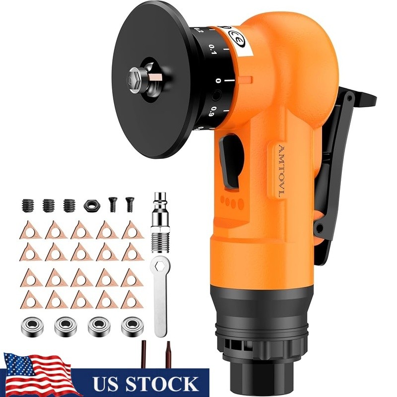 Pneumatic Chamfering Tool Mini Air Tool 30000 RPM W/ 20 Blades Adjustable Depth