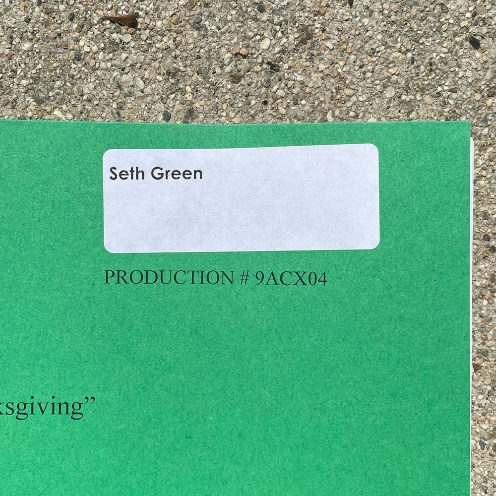 Family Guy Original 2010 Production Used Table Draft Script Seth Green Chris