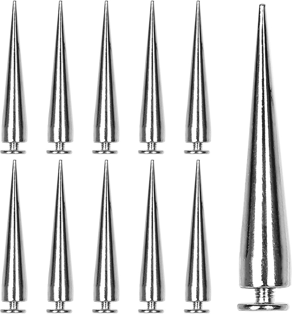 30PCS 40MM Silver Cone Spike Studs for DIY Craft Clothing
