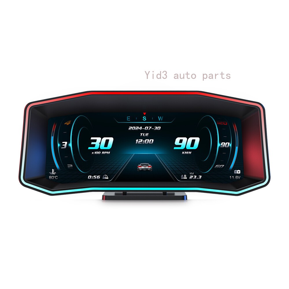 P4 Car LCD Head Up Display OBD2 GPS Dual System Projector Speedometer Tachometer