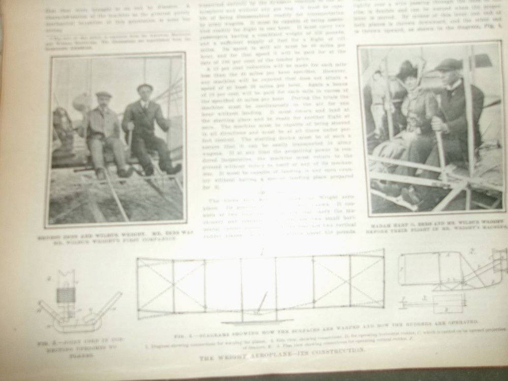 1908 WRIGHT BROTHERS AEROPLANE CONSTRUCTION REPORT & 1911 BIPLANE B REPORT