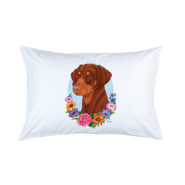 Doberman Red Uncropped Micro Fiber Pillowcase