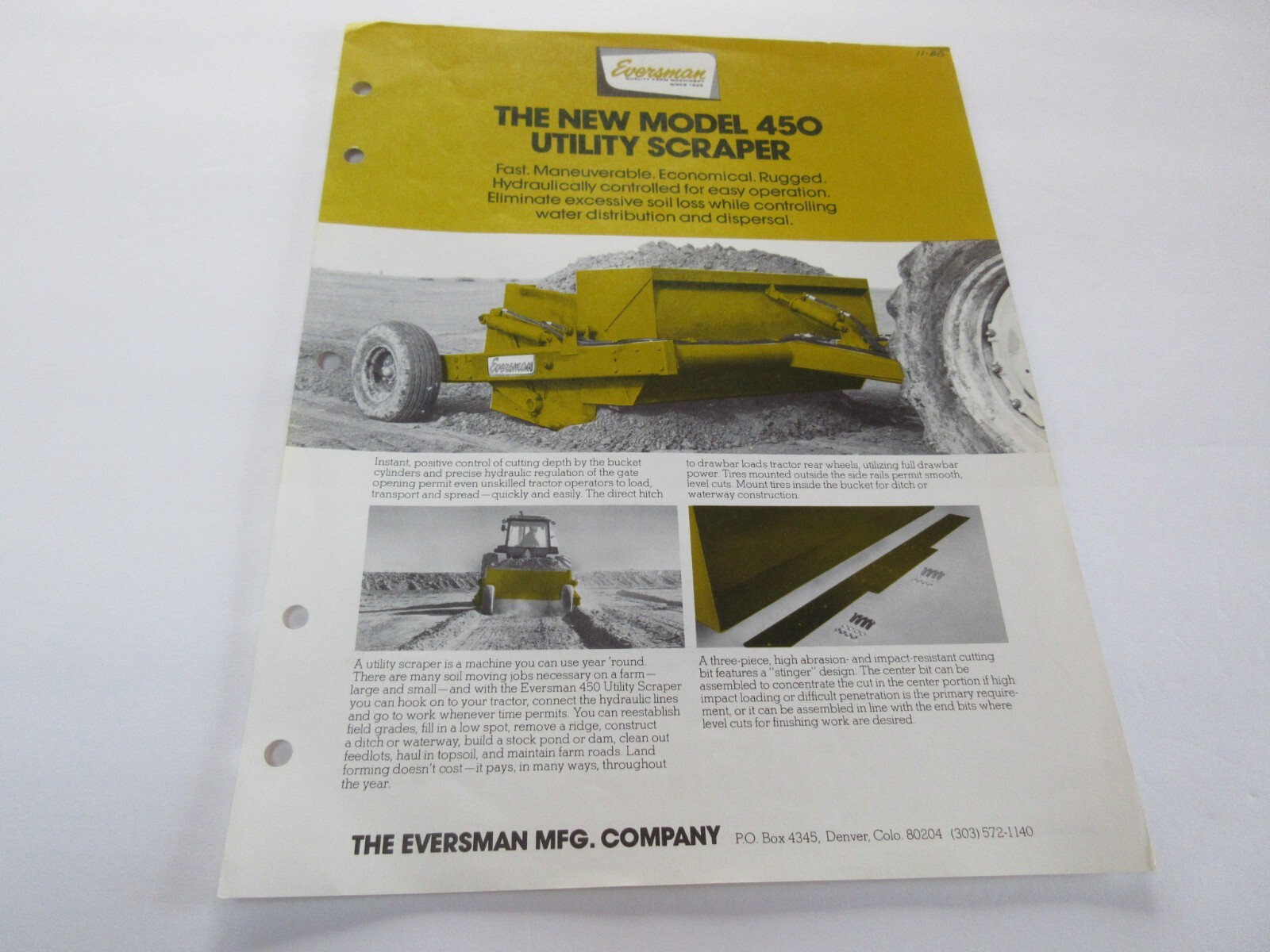 Eversman 450 Scraper Brochure 2 page