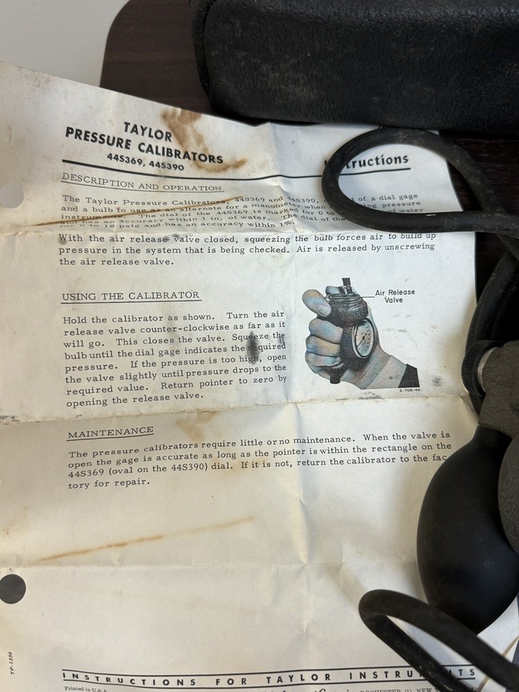 Taylor Flow Meter Calibrator 44S369