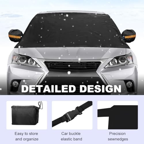 Car Windshield Snow Cover, Front Windshield Ice and Snow Shield Rear Windshield