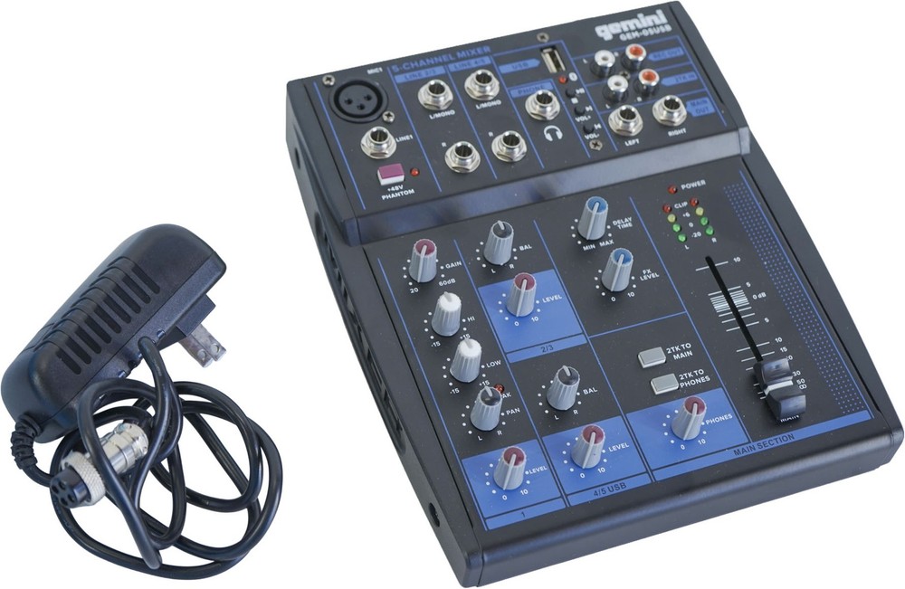 Gemini GEM-05USB 5 Channel USB mixer with Bluetooth