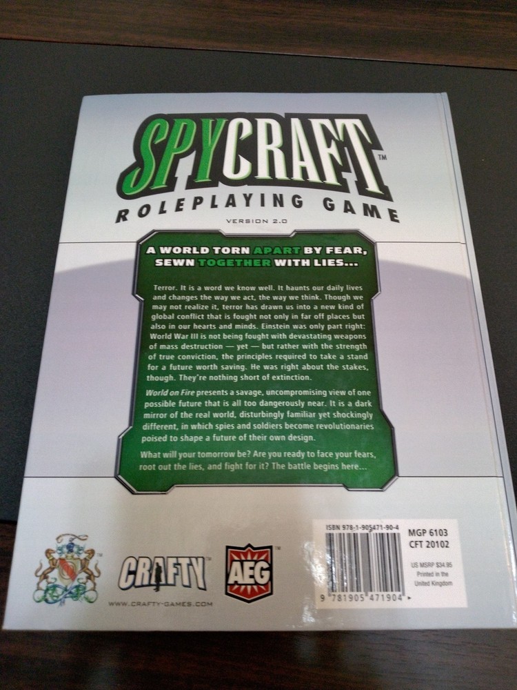 Spycraft 2.0 Rpg World On Fire book