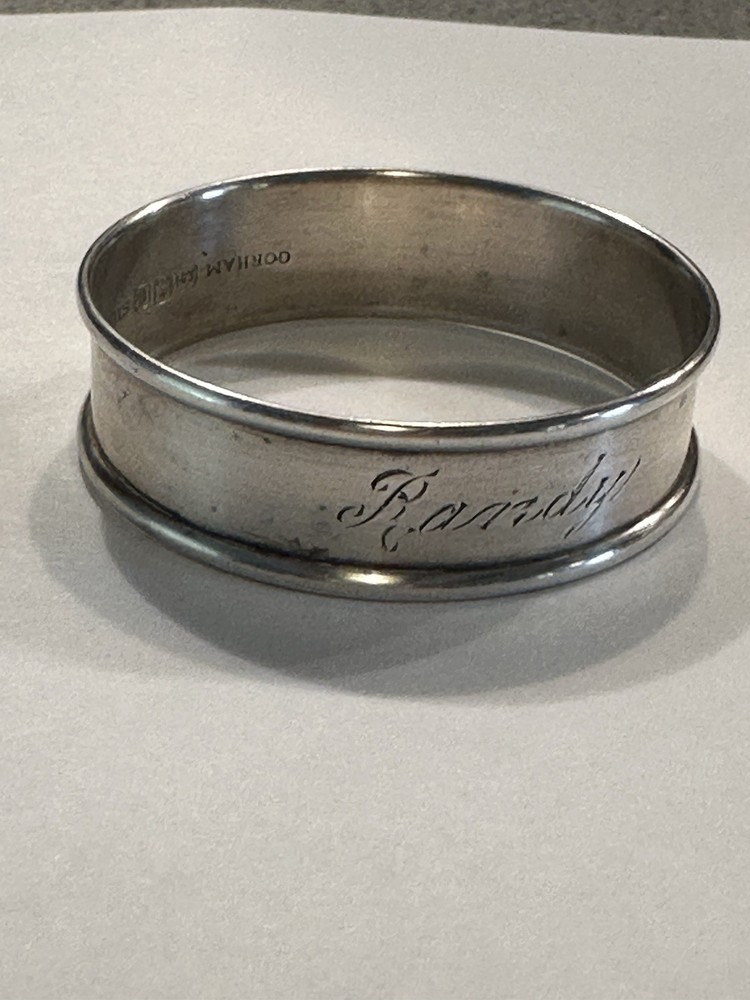 Gorham sterling silver napkin ring. Engraved "Randy"