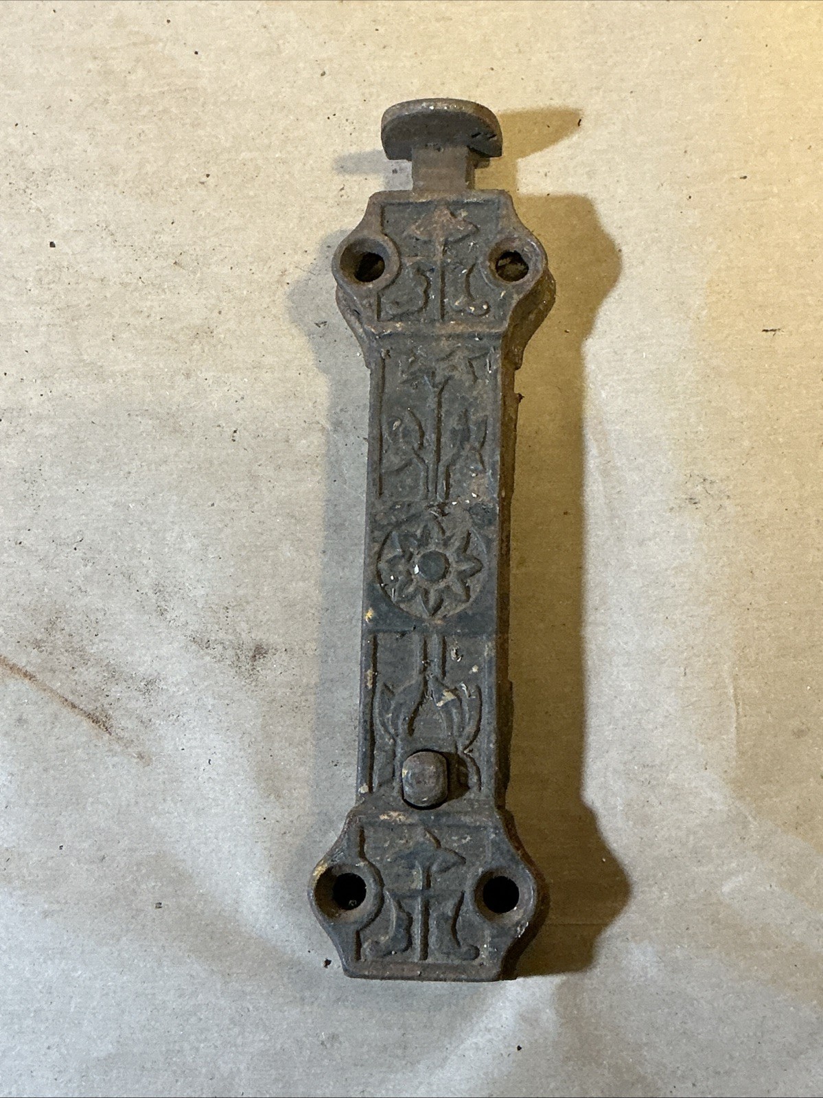 Antique Victorian Cast Metal Door Lock Surface Latch As Is INV-AT13