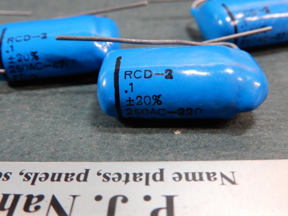 RCD-2 .1uf 250 VAC Capacitors Quantity 5 NOS