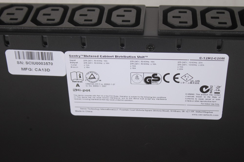 NEW Server Technology Metered PDU C-12H2-C20M