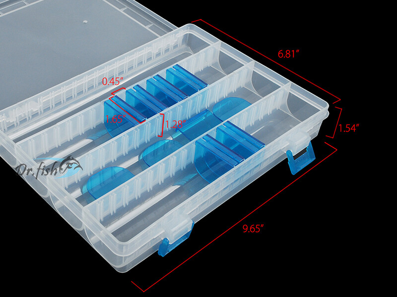 Fishing Tackle Box Lure Bait Hook Storage Compartment Case Waterproof Adjustable